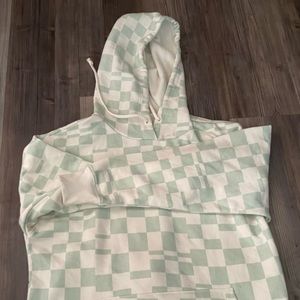 Checkered jacket white and teal